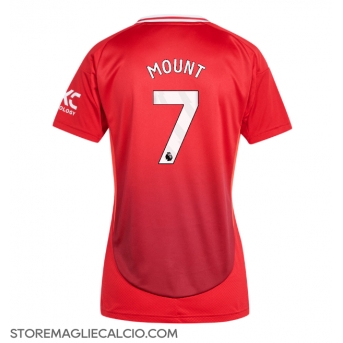 Manchester United Mason Mount #7 Maglia Gara Casa Repliche 2024-25 Donna